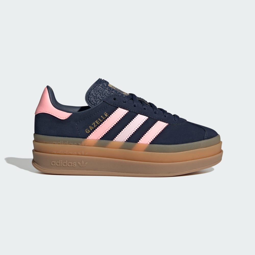 

Кроссовки на платформе Adidas Gazelle Bold Shoes Kids, цвет Night Indigo/Glow Pink/Gold Metallic