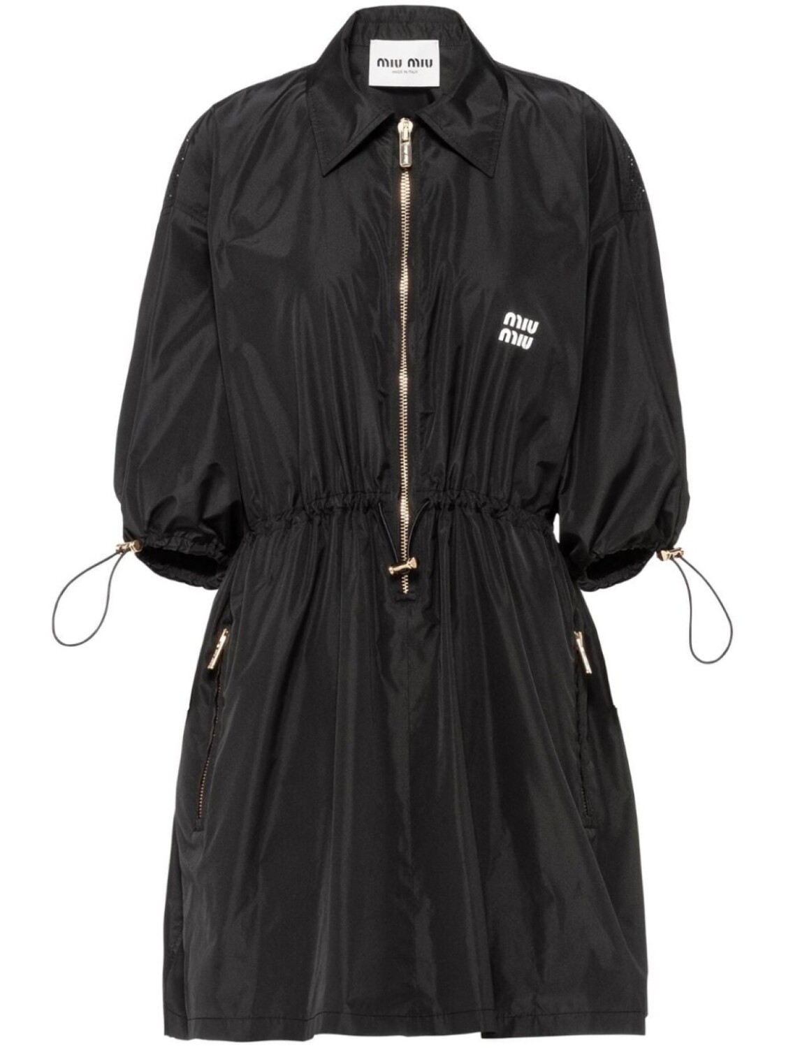 

Miu Miu платье мини Technical Silk, черный