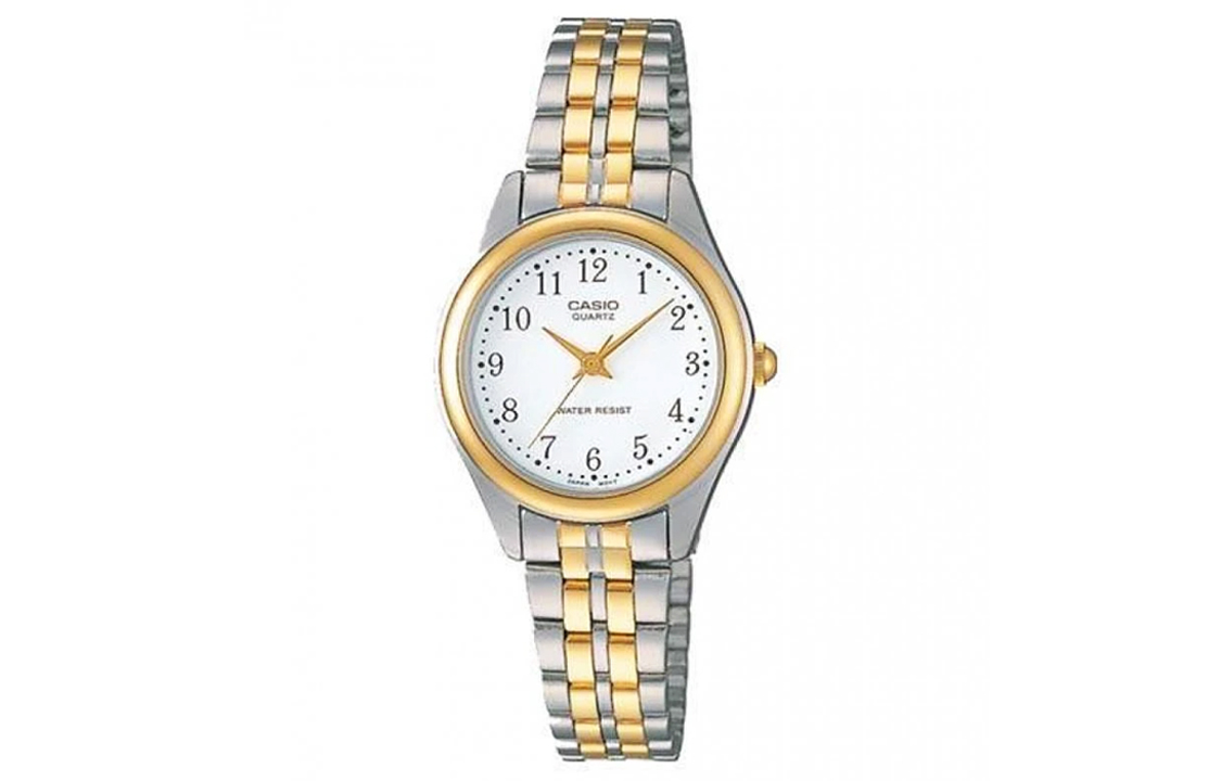 

Женские классические белые часы CASIO, серебристо-золотые
