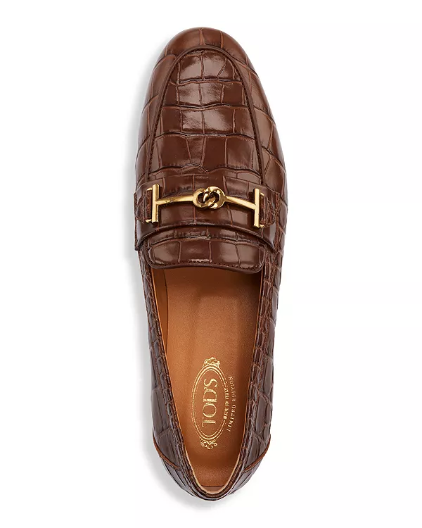 Женские лоферы Kate с крокодиловым принтом - эксклюзив Tod'S, коричневый — фото 3