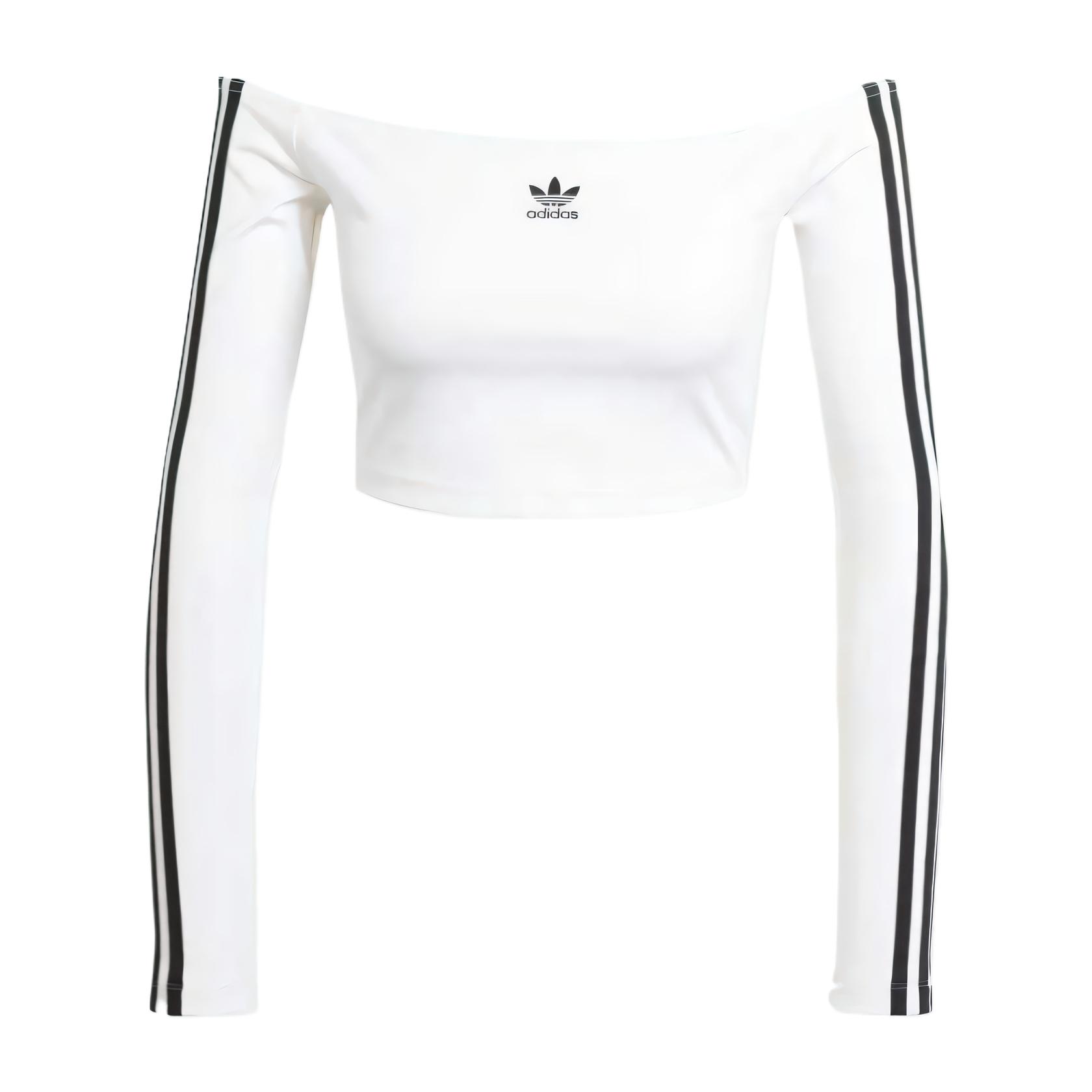 Adidas Originals Adidas Женский Adicolor Топ с длинными рукавами и открытыми плечами White — фото 3