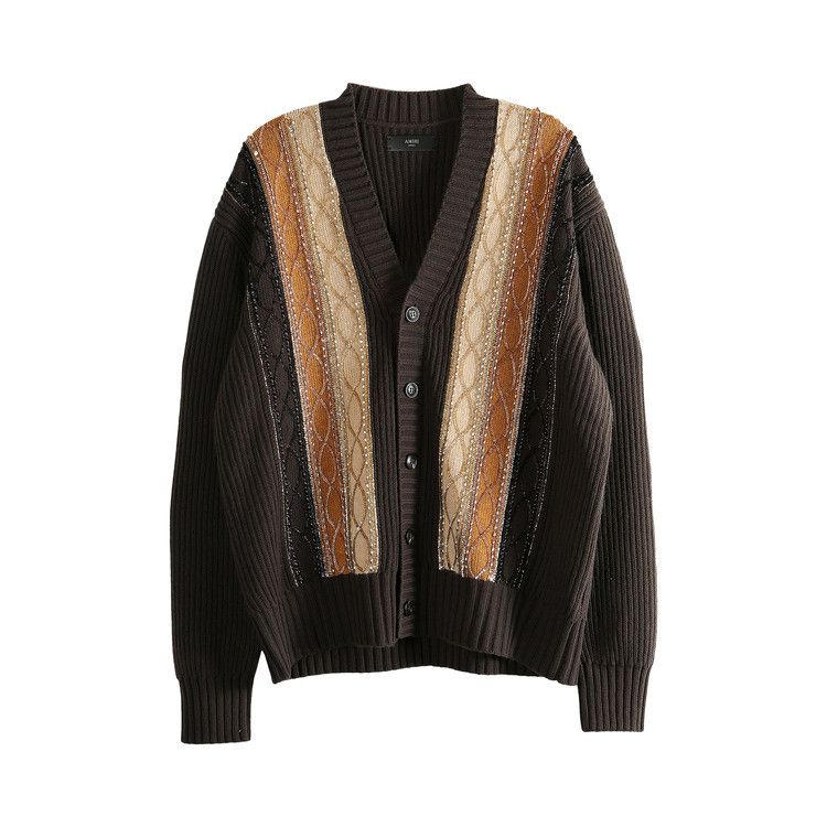 

Кардиган Amiri Embellished Striped Cardigan 'Dark Brown'