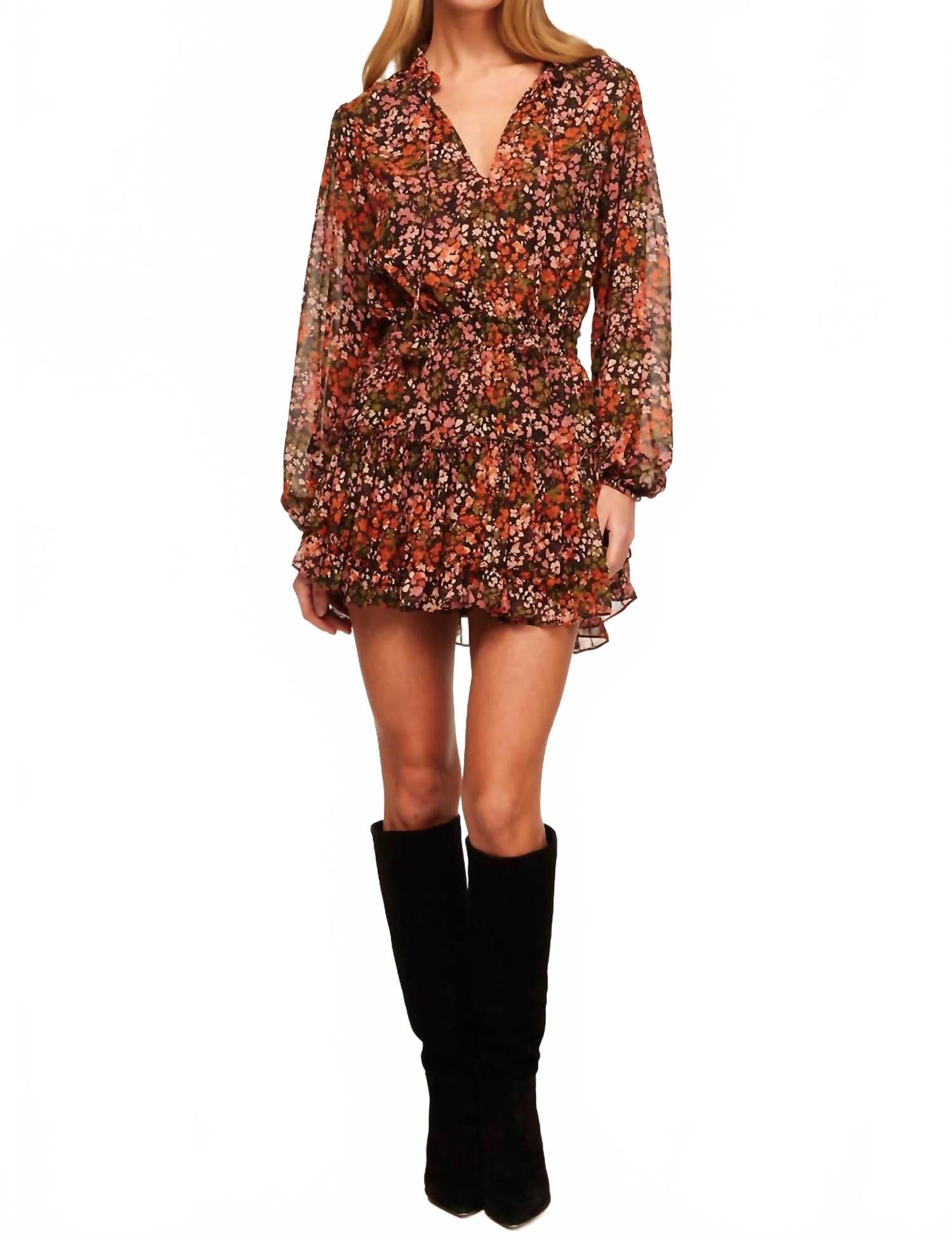 

Летнее платье Лорена в осеннем цветочном принте Misa Los Angeles, Autumn Flora