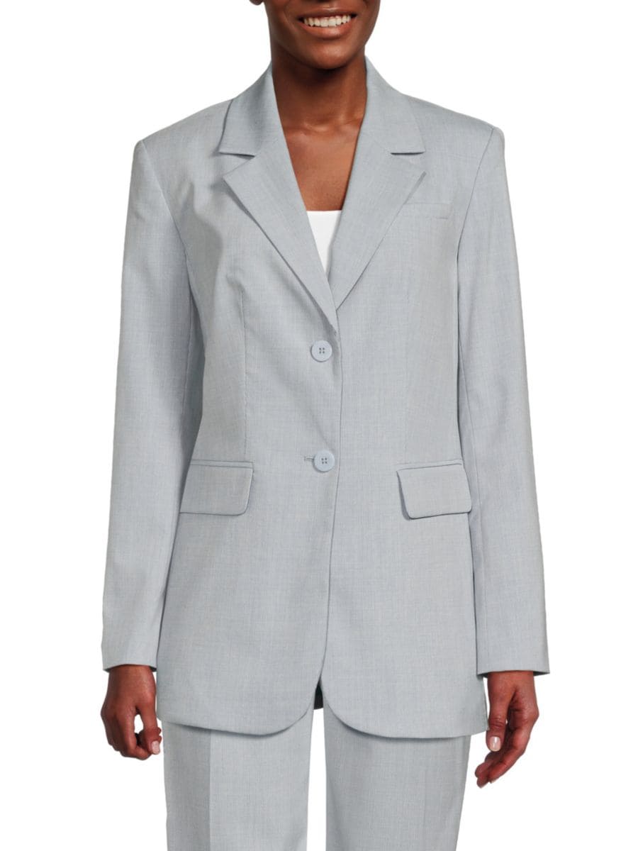 

Однотонный блейзер с заостренными лацканами DKNY, цвет Frost Blue