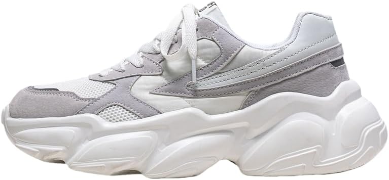 

Мужские дышащие беговые кроссовки из сетки - легкие спортивные туфли с толстой подошвой из ЭВА и шнуровкой для комфорта и стиля Hoalox, белый