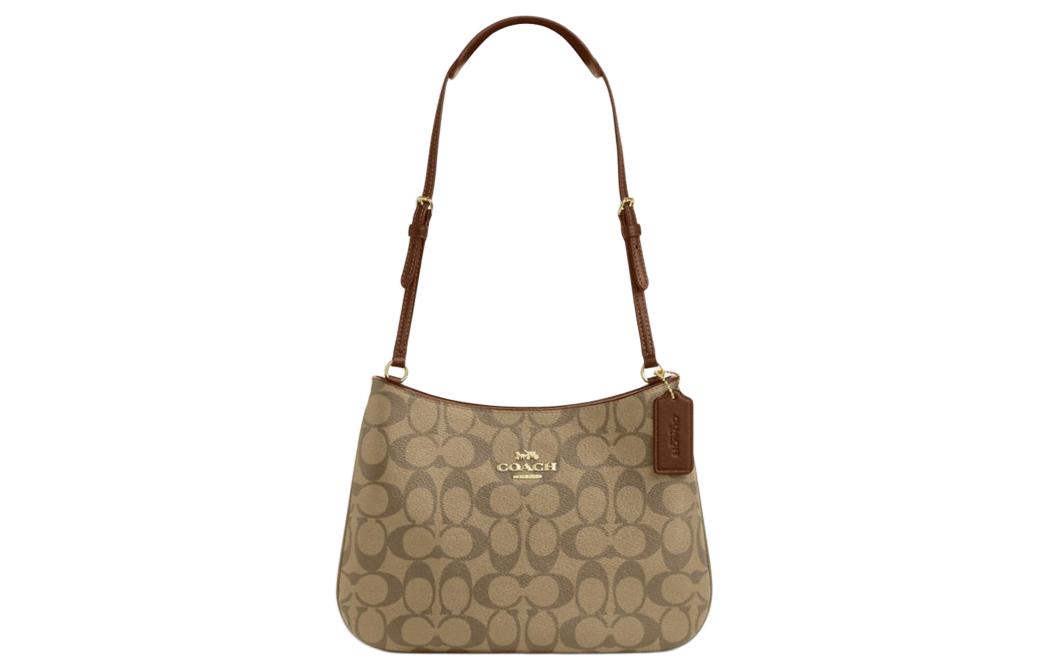 

Сумка через плечо Penelope из кожи цвета хаки и седловидной коричневой Coach