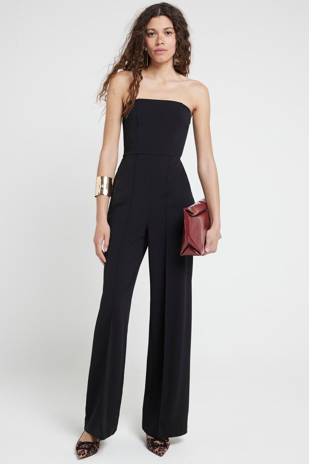 

Широкий комбинезон-бандо River Island, черный