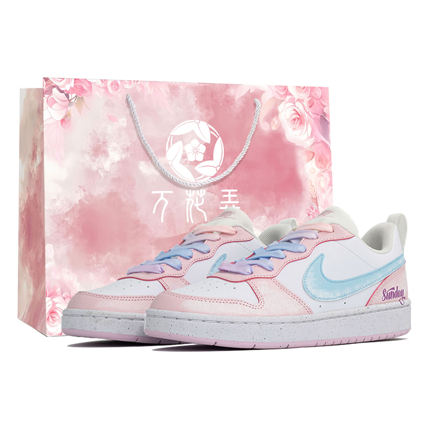 

Nike Детские кроссовки для скейтбординга Court Borough Pink Sunday с защитой от ударов и истираний, низкие, для подростков