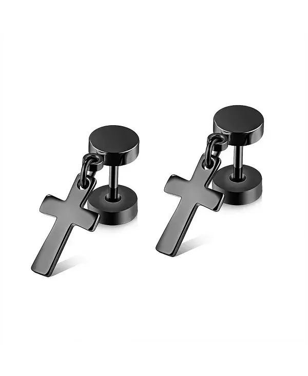 

Серьги-Подвески в виде крестика из нержавеющей стали Metallo, black