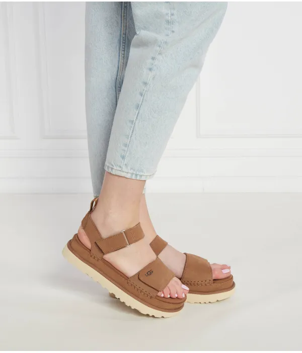 Кожаные сандалии с золотой звездой Ugg, коричневый — фото 2