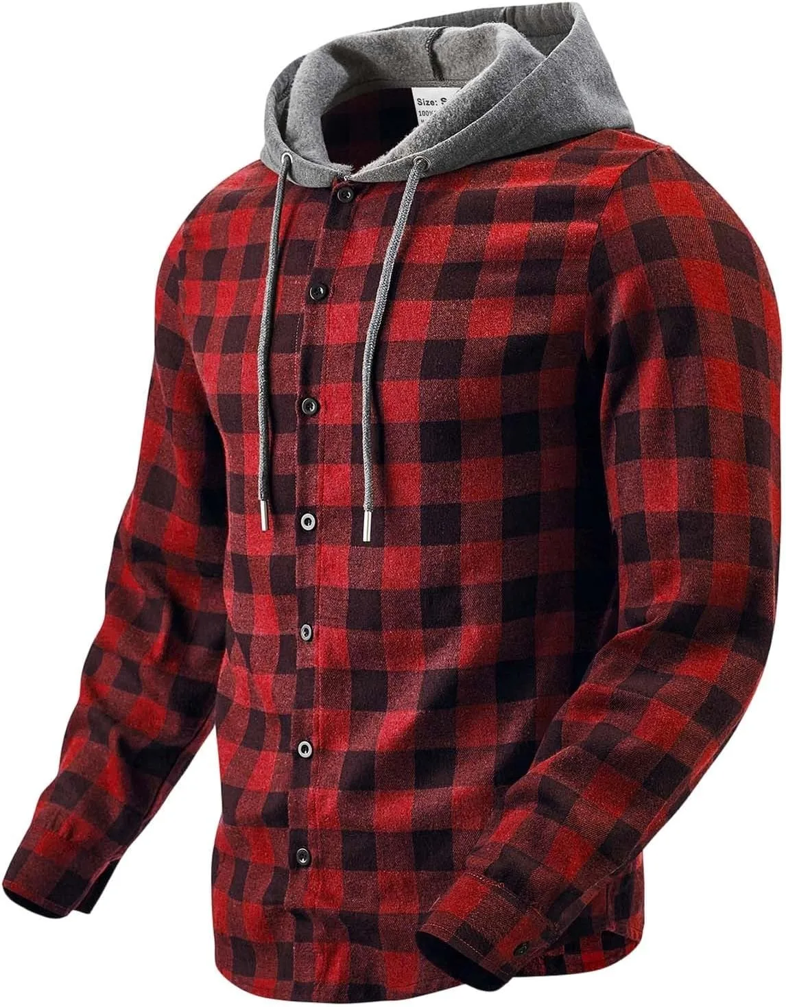 

Мужская рубашка-худи в клетку с пуговицами Cambkatl