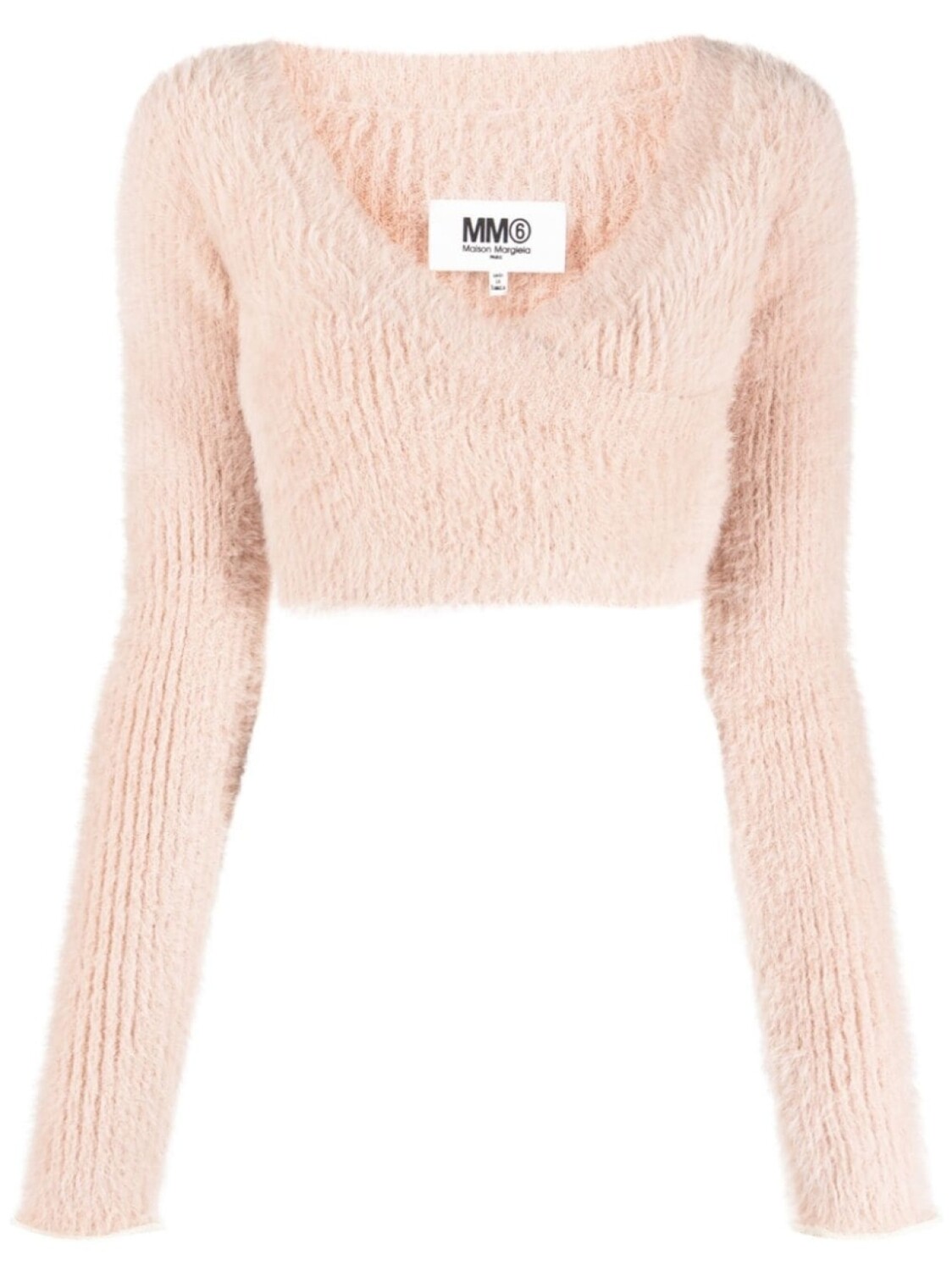 

MM6 Maison Margiela укороченный топ фактурной вязки, розовый