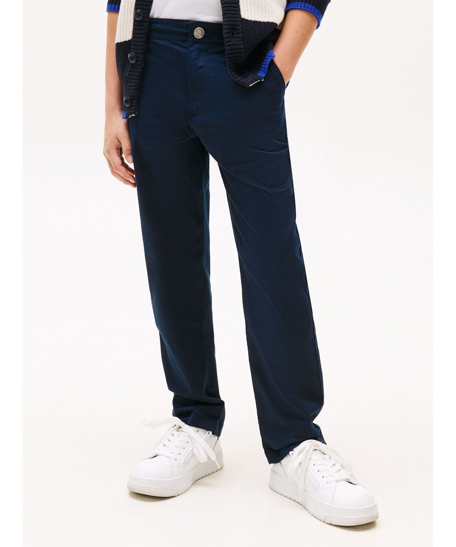 Детские рабочие брюки с вышитым флагом TOMMY HILFIGER, Navy C1G