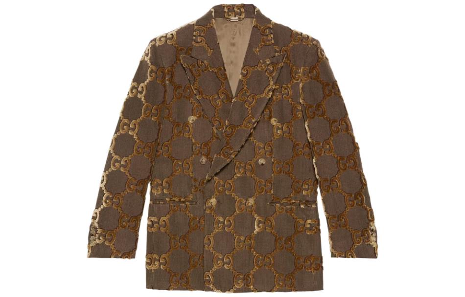 

GUCCI Двубортный пиджак Gg Supreme, Ebony