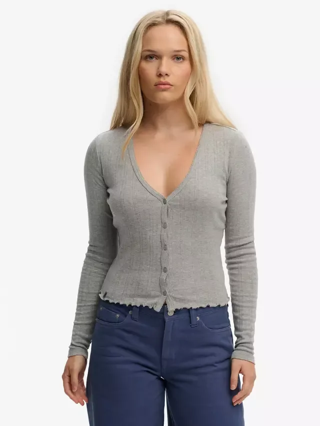Спортивный кардиган с ажурной отделкой Superdry, Grey Marl