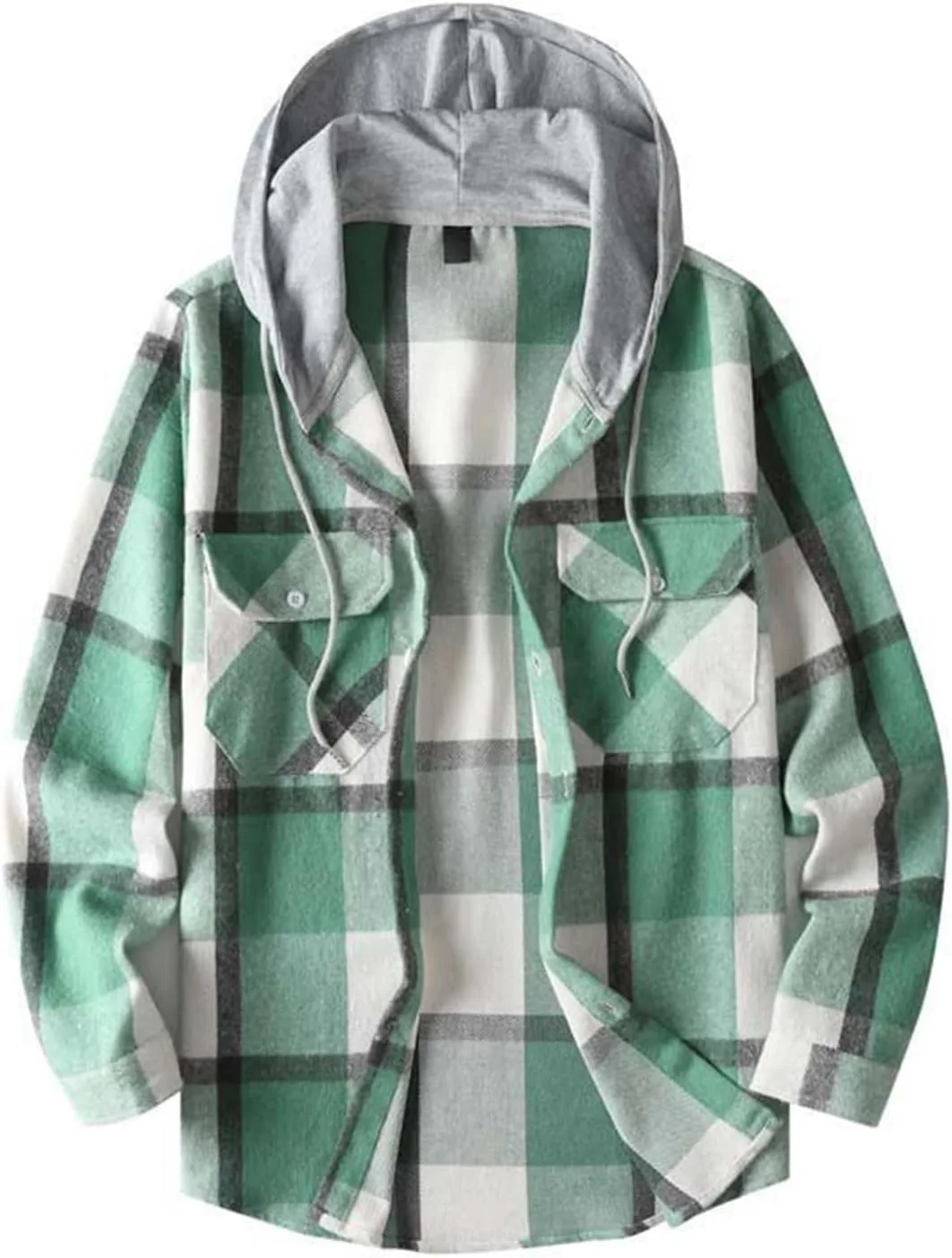 

Мужская толстовка-рубашка в клетку с карманами hayudier