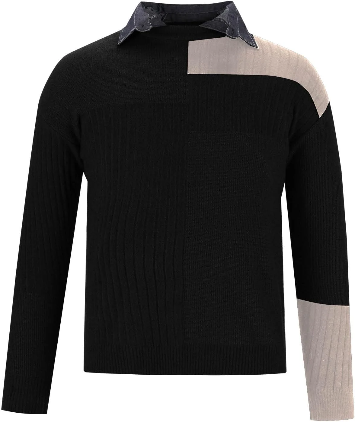 

Свитер Dgoopd Patchwork с отложным воротником и резинкой