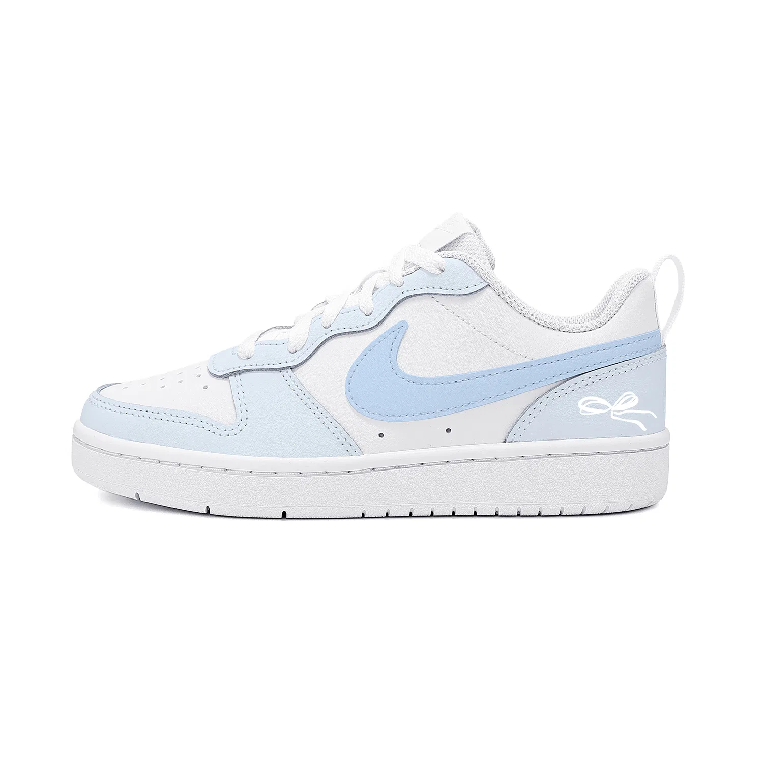 Кроссовки детские кожаные Nike Court Borough Light Blue Sweetheart Knot — фото 3