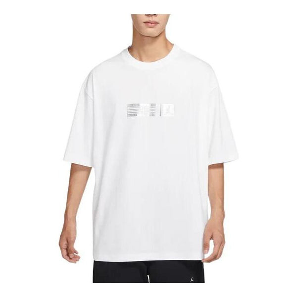 

Футболка Air Jordan Solid Color Round Neck Pullover Brand Multi-Color Alphabet Short Sleeve T-Shirt Men's White, мультиколор