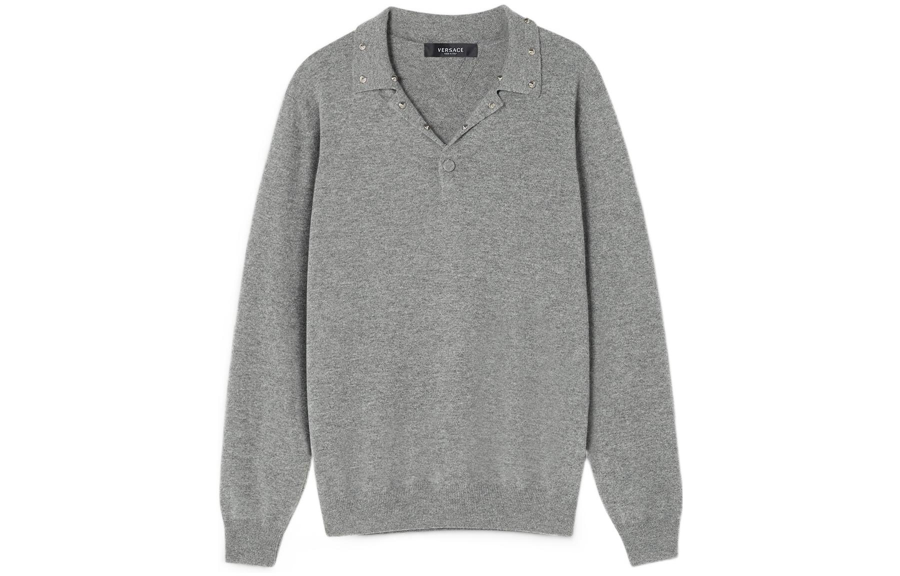 

VERSACE Серый кашемировый свитер для мужчин
