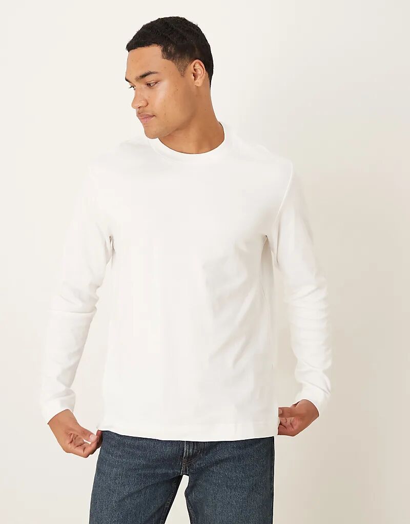 

Футболка с длинным рукавом из хлопка Mango белого цвета