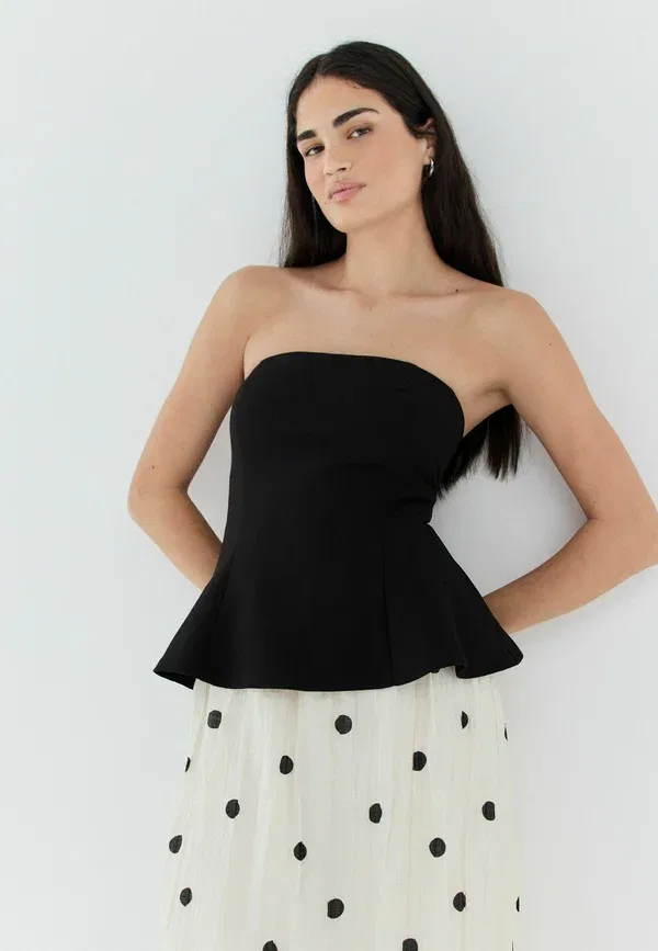 Платье макси 2 в 1 с бандо Regular fit Next, монохромное — фото 3