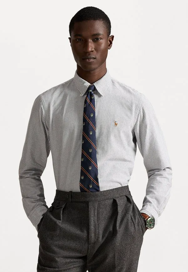 Рубашка-Оксфорд в полоску, сшитая на заказ. Polo Ralph Lauren, Slate/White