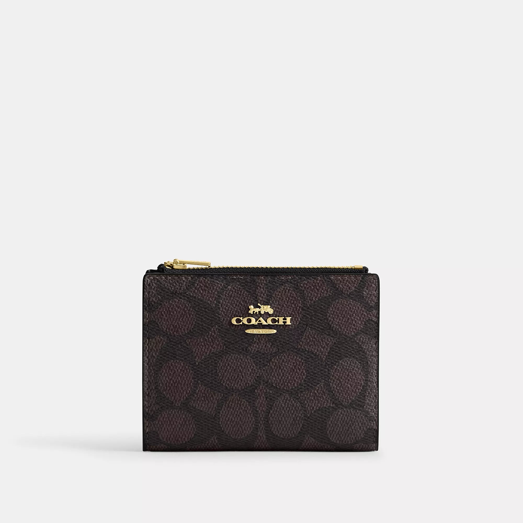 

Coach Outlet Двойной кошелек из фирменной ткани, цвет gold/walnut/black