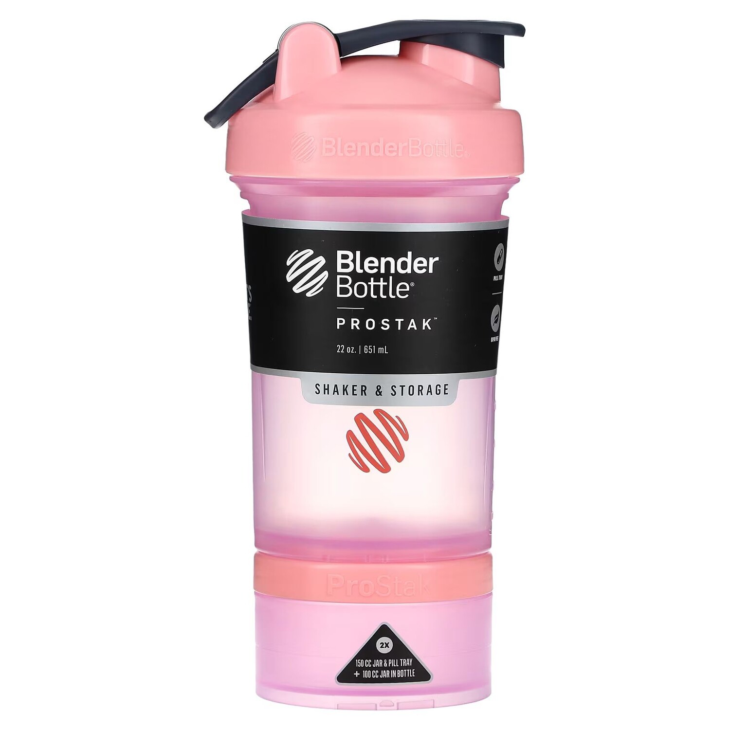 

Бутылка, ProStak, FC Pink, 22 унции (651 мл) Blender Bottle