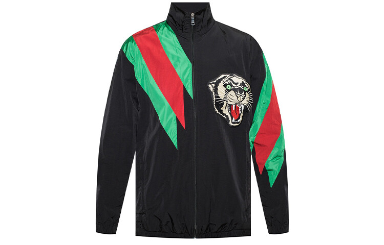 

Куртка мужская Gucci Embroidered Contrast Stripe Logo, черный