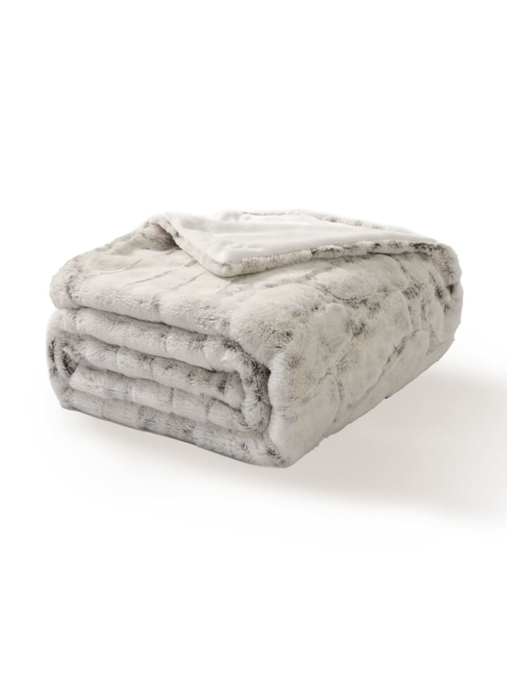 

Плед Snuggle Sac Marmorierter Kunstpelz, светло-серый