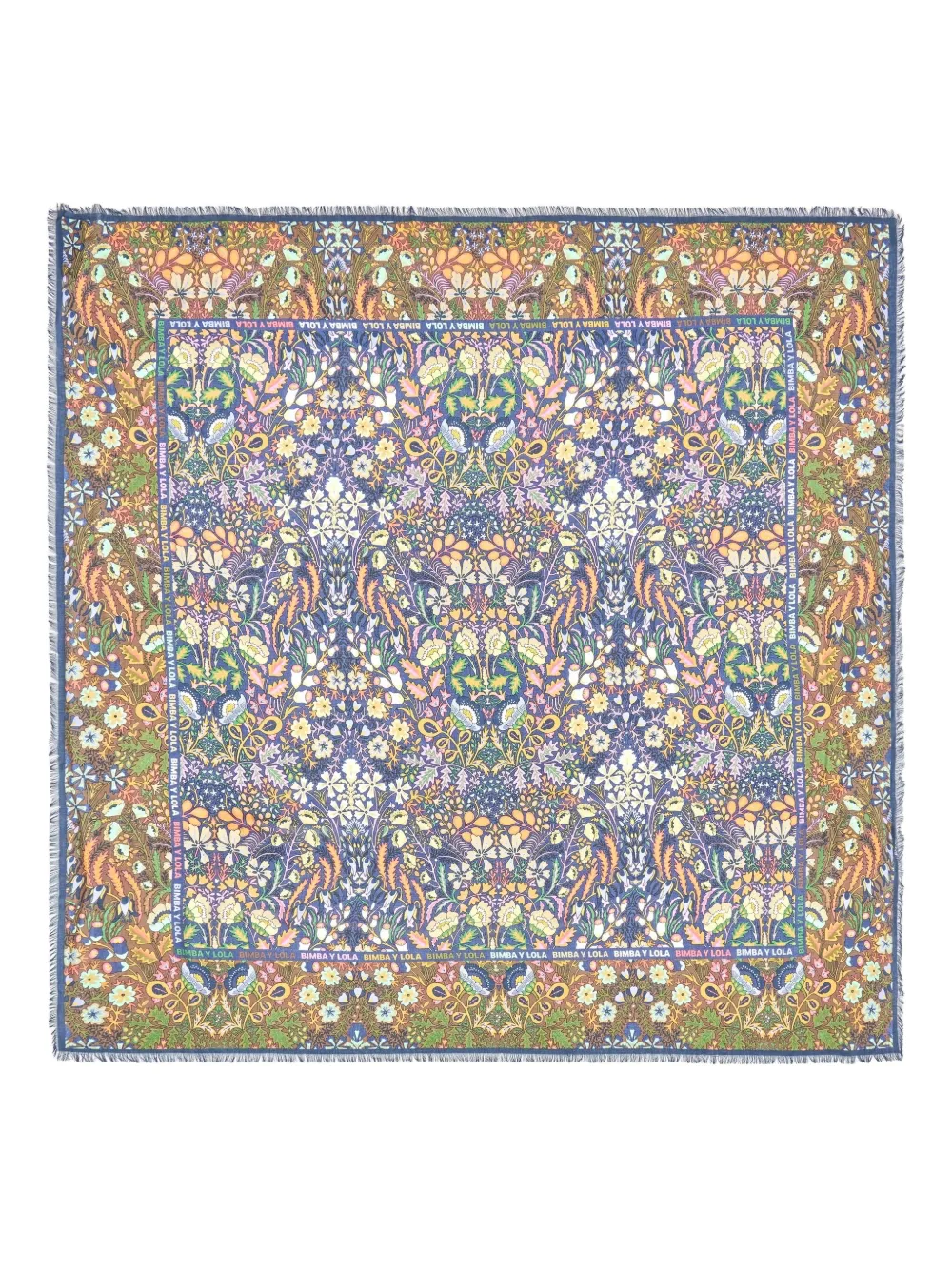 

Шарф с бахромой и цветочным принтом Bimba Y Lola, оранжевый