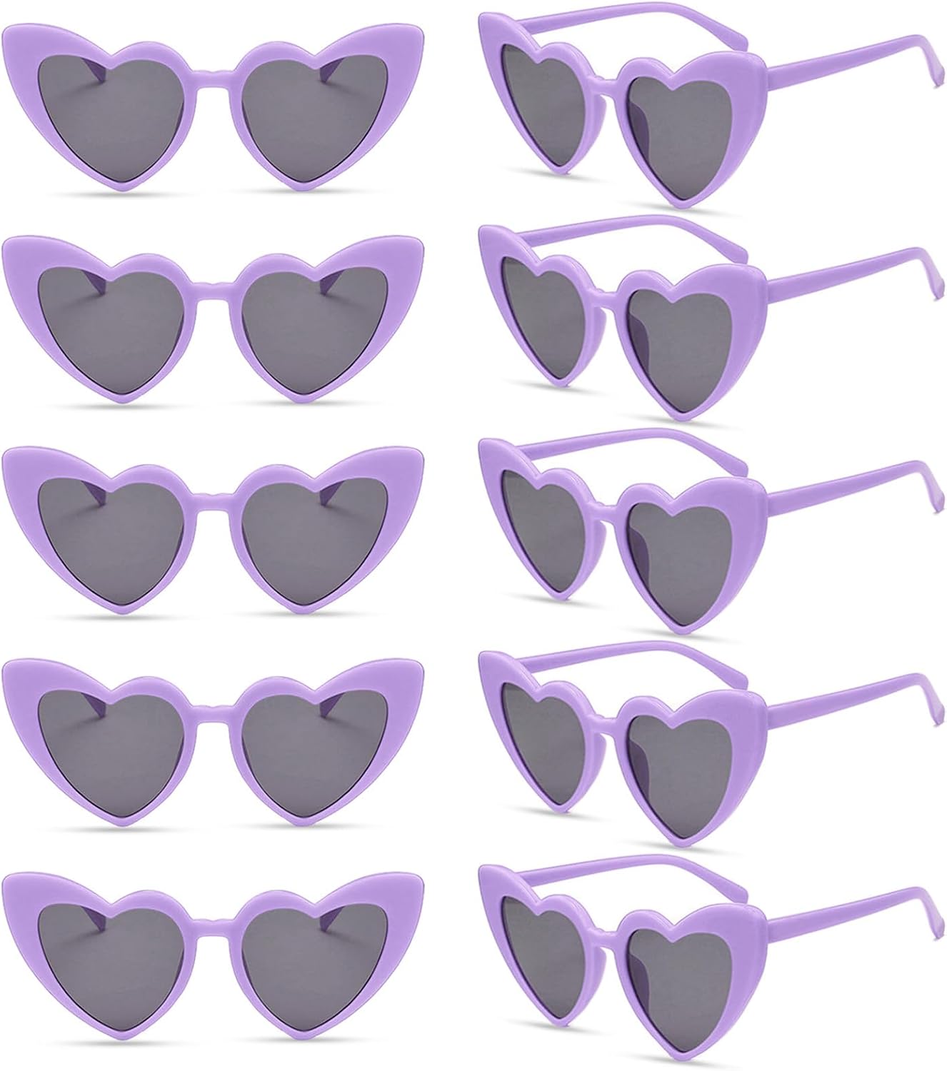 

Набор из 10 солнцезащитных очков в форме сердца для женщин, «кошачий глаз», очки в форме сердца, сувениры для девичника, свадебные принадлежности, оптовая продажа очков Matcheck, Purple