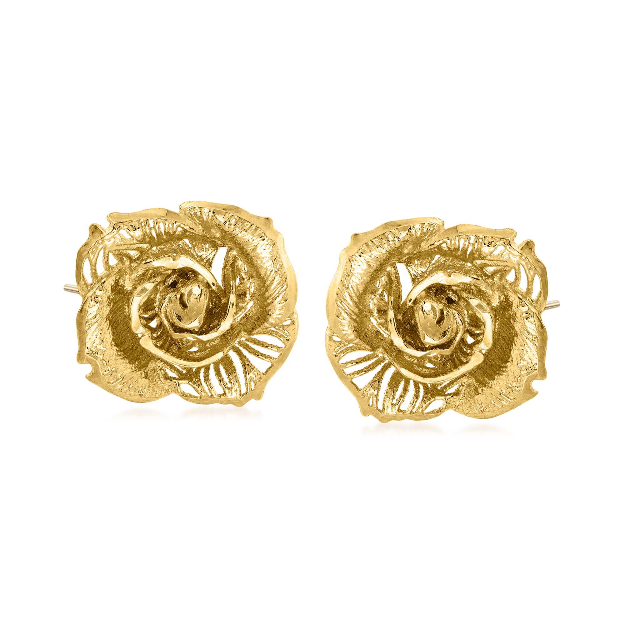 

Серьги Ross-Simons Italian Rose из 14-каратного желтого золота Ross-Simons, желтый