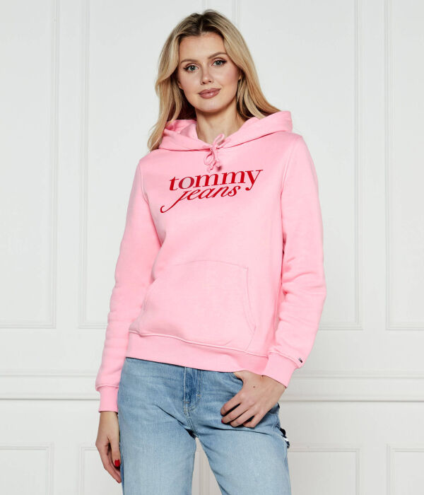 

Толстовка женская Tommy Jeans с надписью, розовый