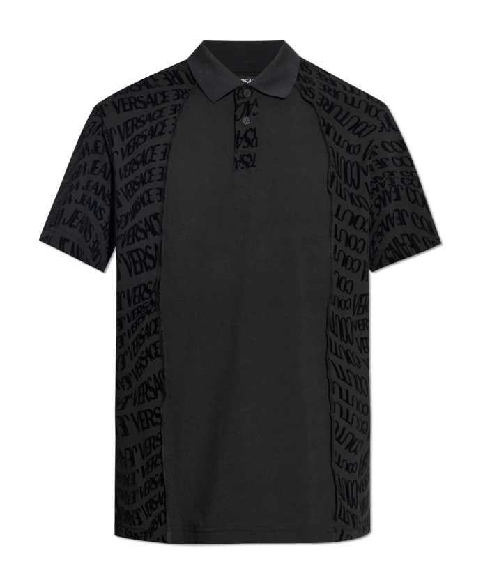 

Поло с логотипом Versace Jeans Couture, черный