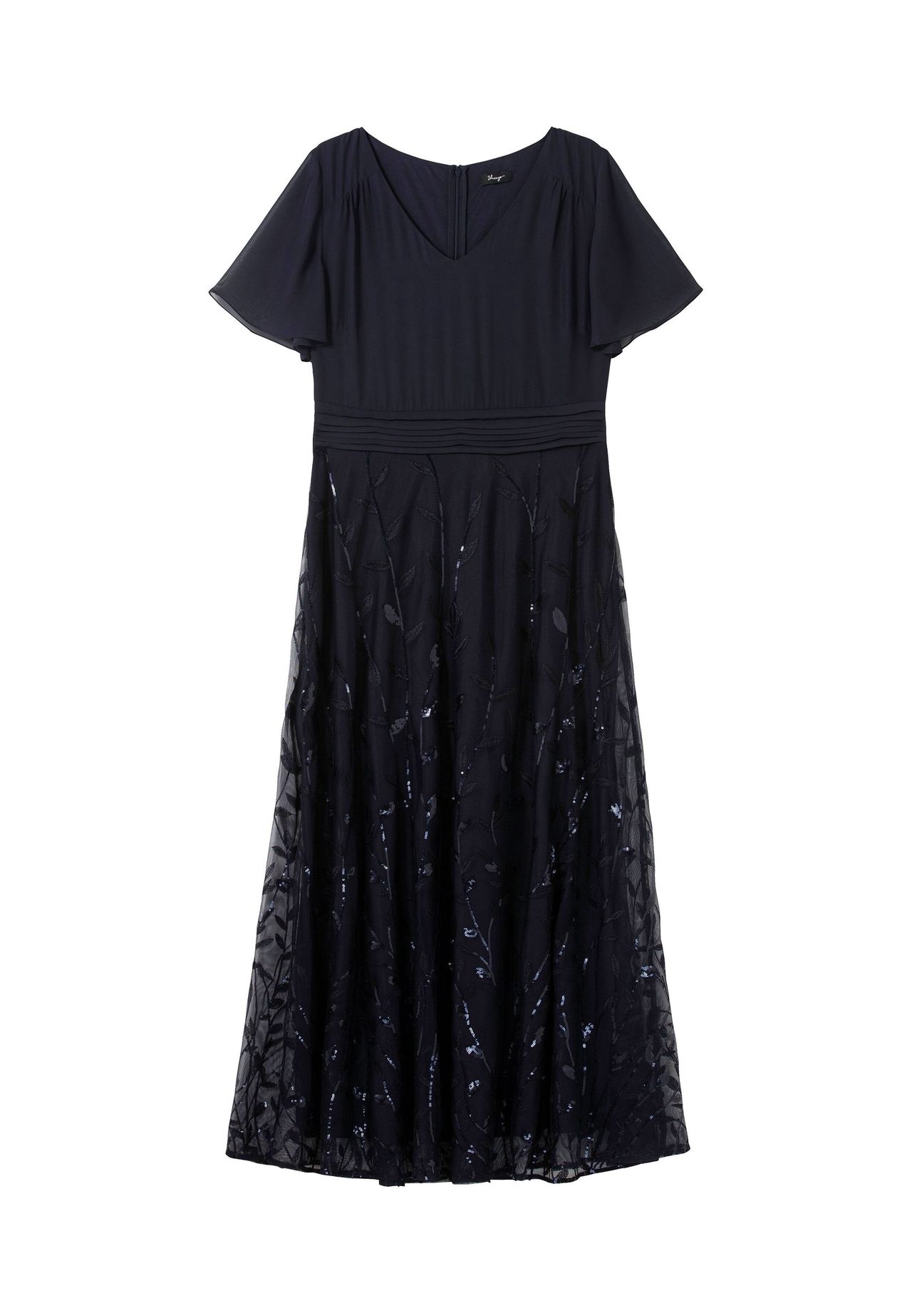 

Вечернее платье с вышивкой и пайетками на юбке Sheego, темно-синий