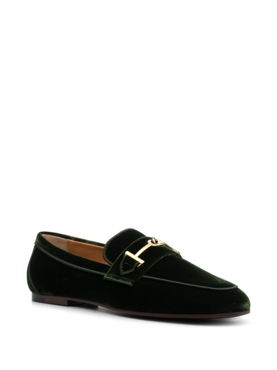 Tod's бархатные лоферы с логотипом, зеленый — фото 2