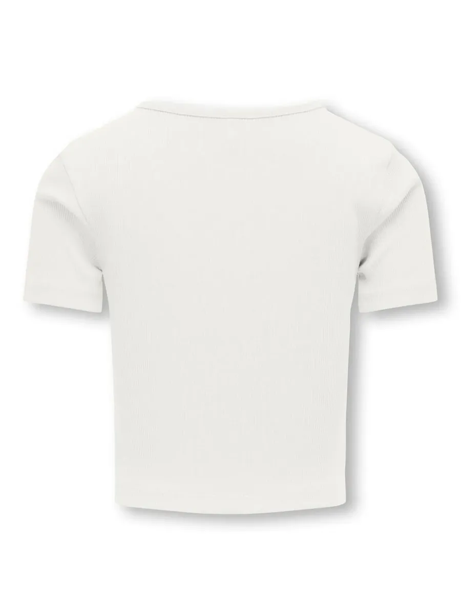 Рубашка KIDS ONLY с короткими рукавами "KOGNESSA S/S CUT OUT TOP BOX JRS NOOS", цвет Cloud Dancer — фото 4