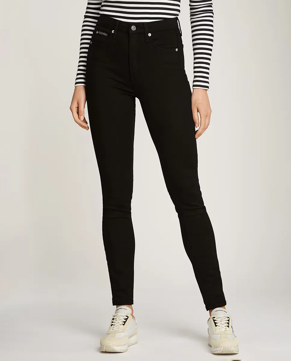 

Женские джинсы скинни с завышенной талией Calvin Klein Jeans, черный