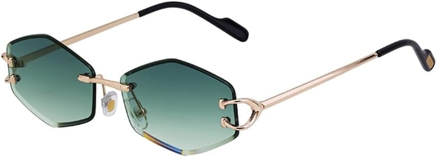 

Маленькие солнцезащитные очки без оправы в форме шестиугольника для женщин и мужчин, винтажные солнцезащитные очки в форме ромба для женщин, металлические линзы, защита от ультрафиолета UV400, m921 Generic, M-923