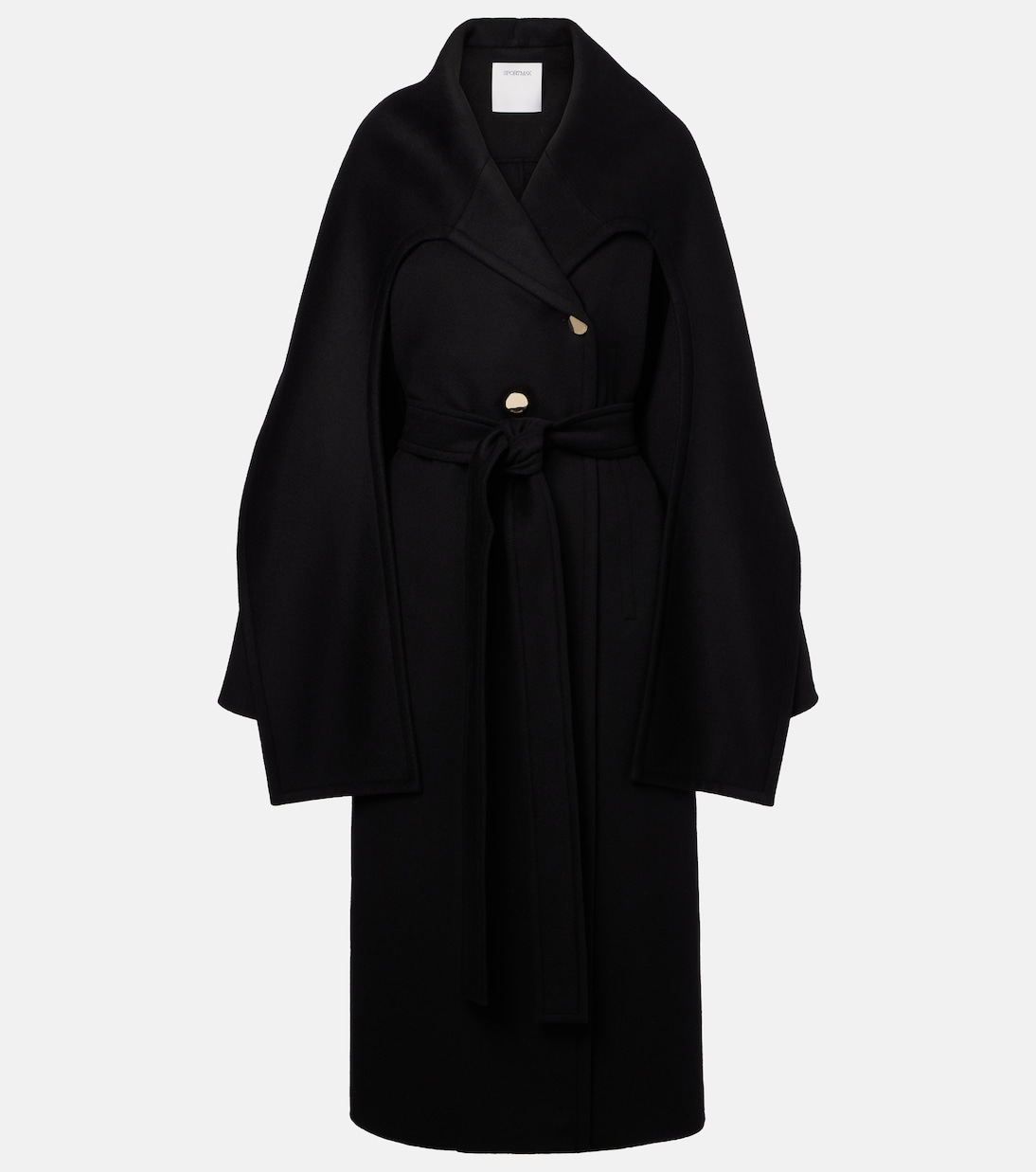 

Пальто из девственной шерсти с шарфом Baldo Sportmax, Nero