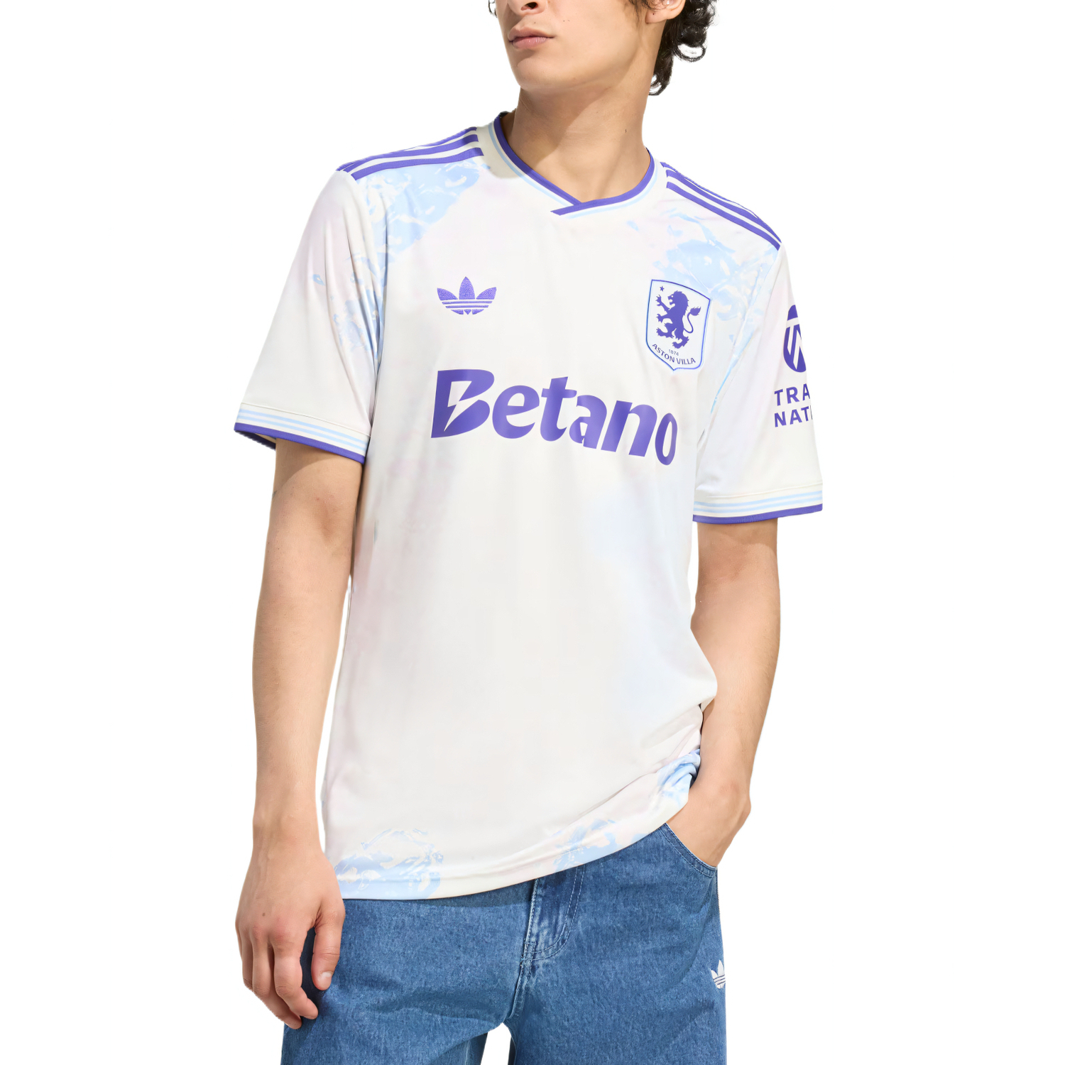 Футболка Aston Villa FC 25/26 Third Jersey мужская Adidas Originals, белый/синий — фото 3