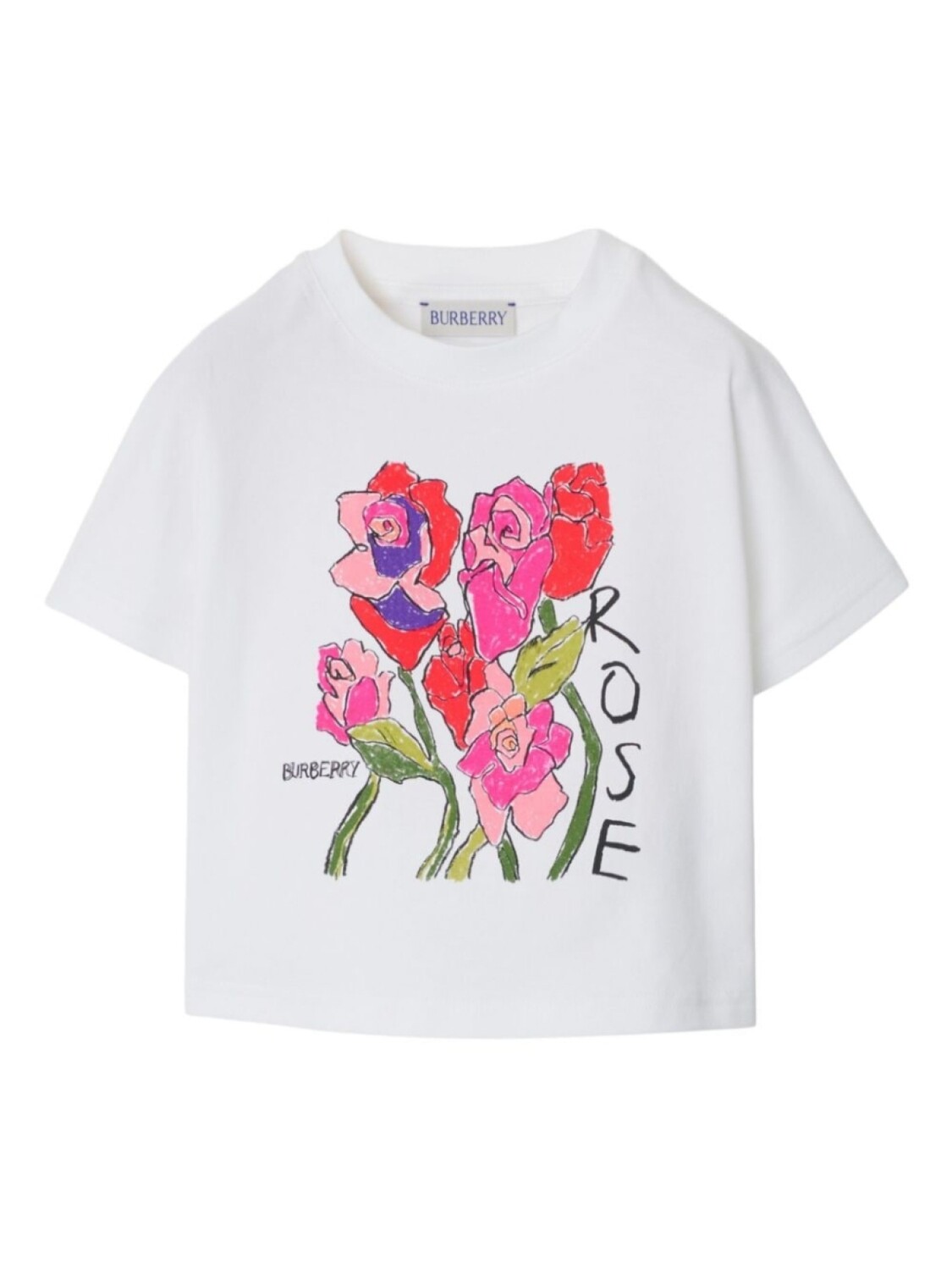 

Burberry Kids футболка из хлопка с принтом роз, белый
