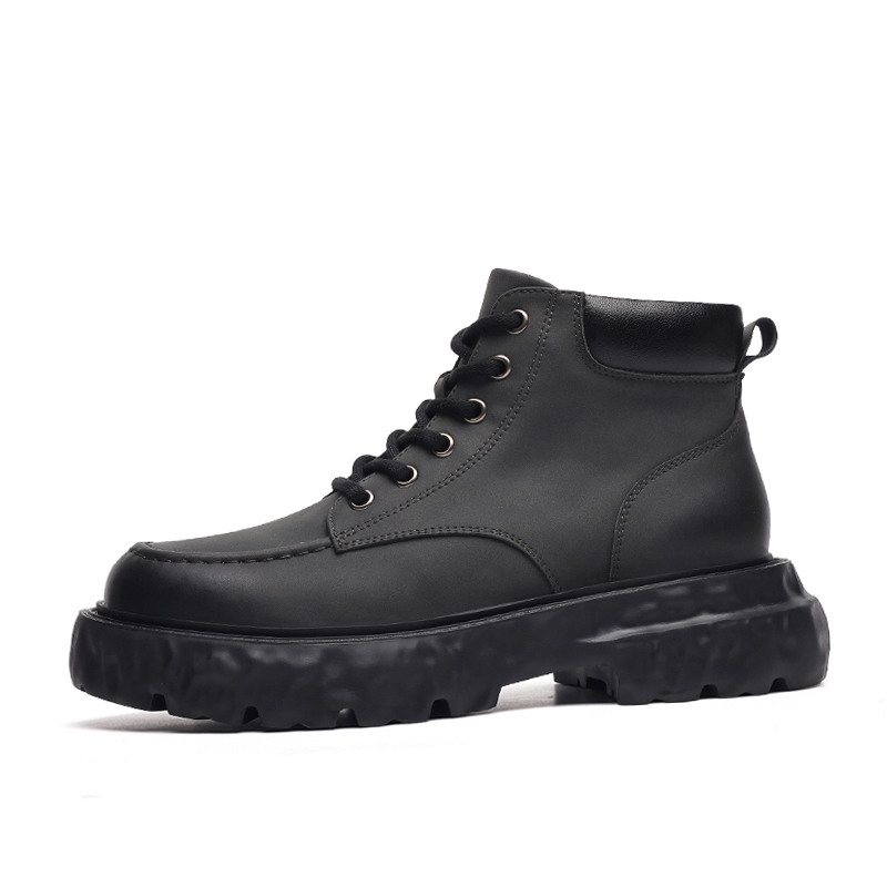 

LUOGOKS Мужские ботинки Martin черно-серые без подкладки, цвет Black Gray (Unlined)