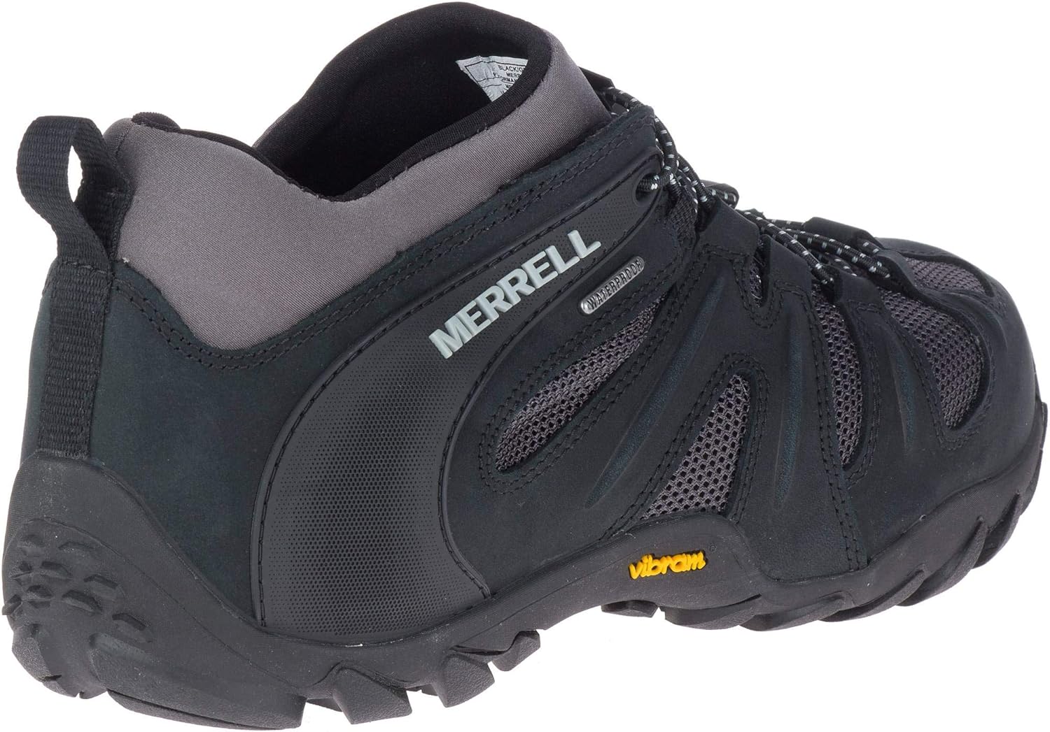 Мужские тактические рабочие ботинки Merrell Chameleon 8 Stretch, водонепроницаемый нубук и верх из сетки, ультра-легкие походные боевые ботинки, черный/серый — фото 3