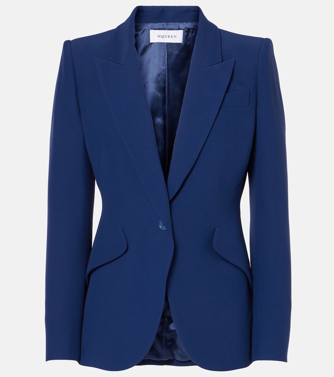 

Однобортный креповый блейзер McQueen, Midnight Blue