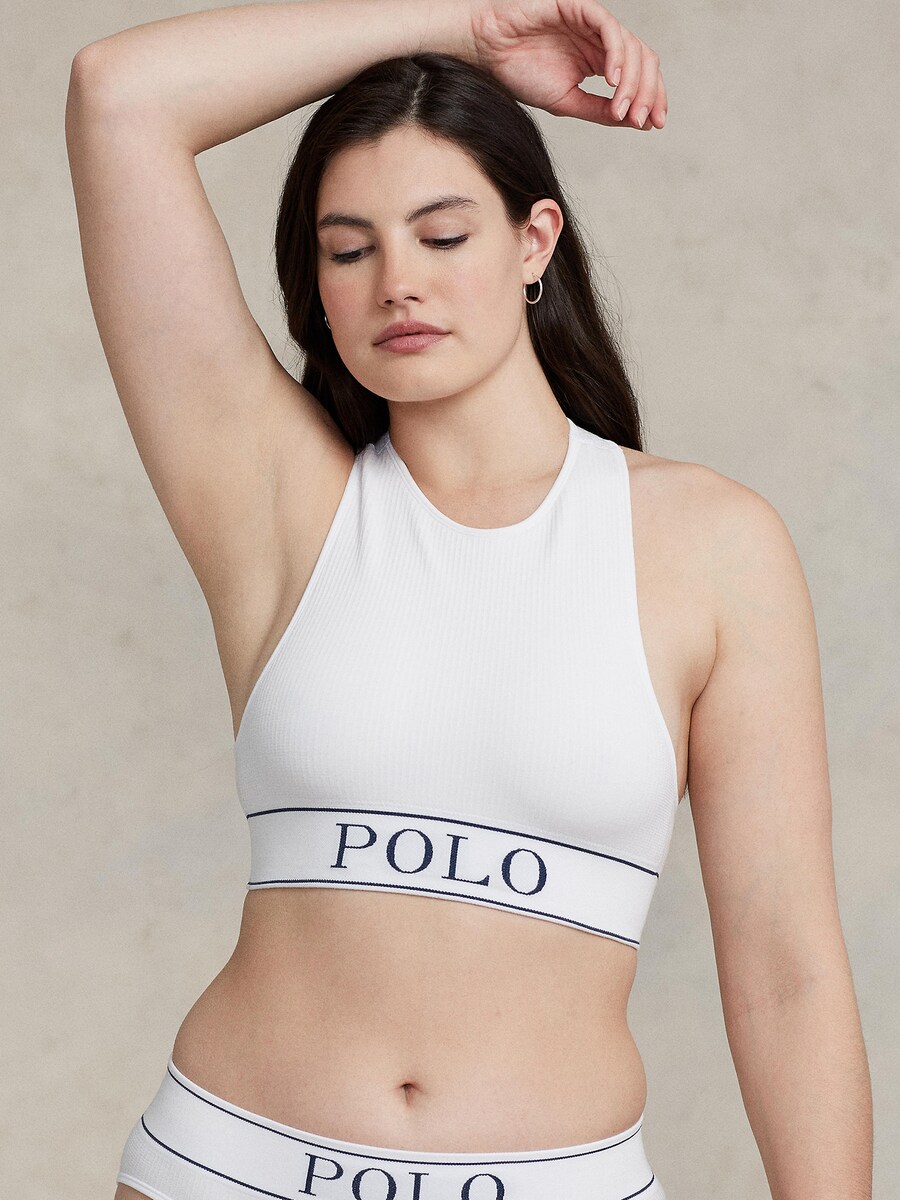 Бюстгальтер без косточек Polo Ralph Lauren  Neck Top, белый — фото 2