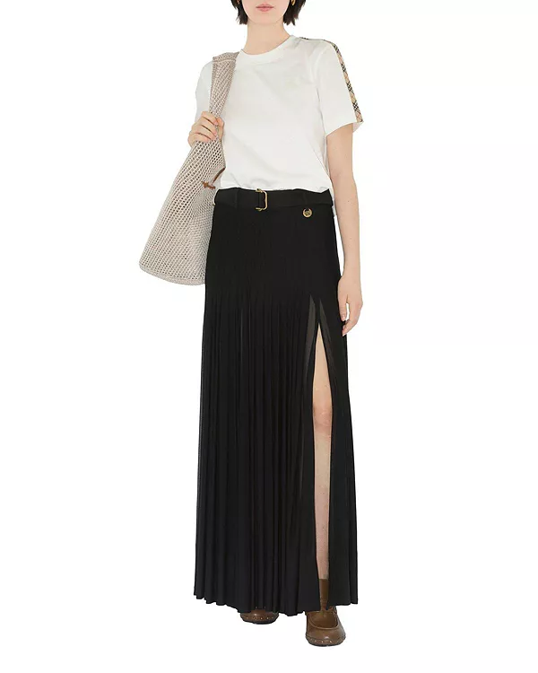 

Хлопковая футболка с клетчатым узором Burberry, белый