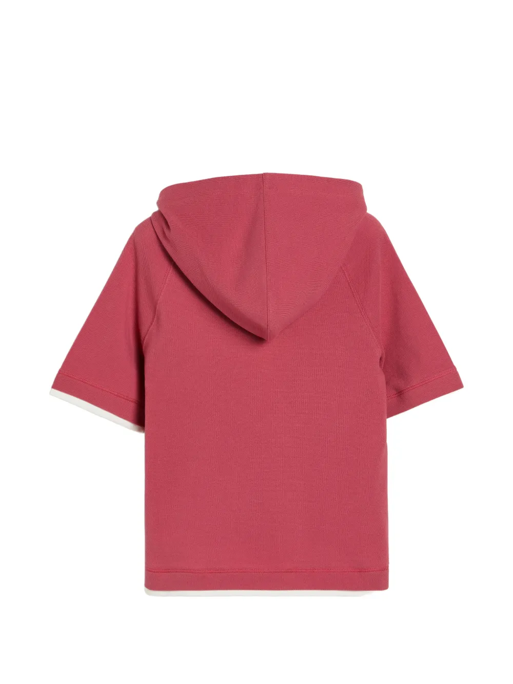 Хлопковое худи из пике с принтом Brunello Cucinelli Kids, красный — фото 2